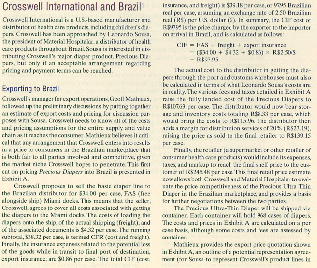 Crosswell International and Brazil insurance, and
