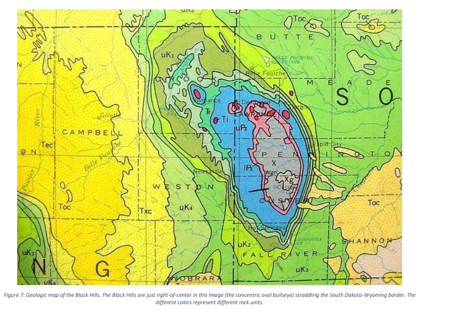 Black Hills Geologic Map Solved Part 3: Geology Of The Black Hills Figure 7 Shows A | Chegg.com