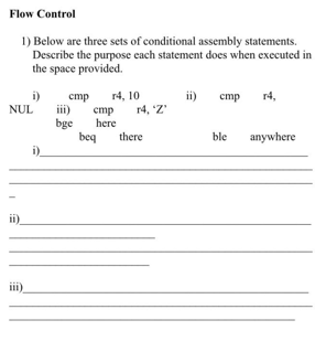 Solved Flow Control 1) Below are three sets of conditional | Chegg.com