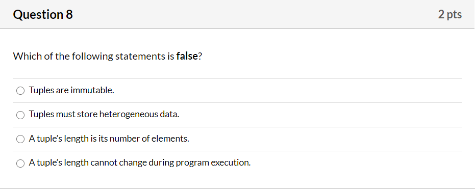 Solved Question 6 2 pts Which of the following statements is | Chegg.com