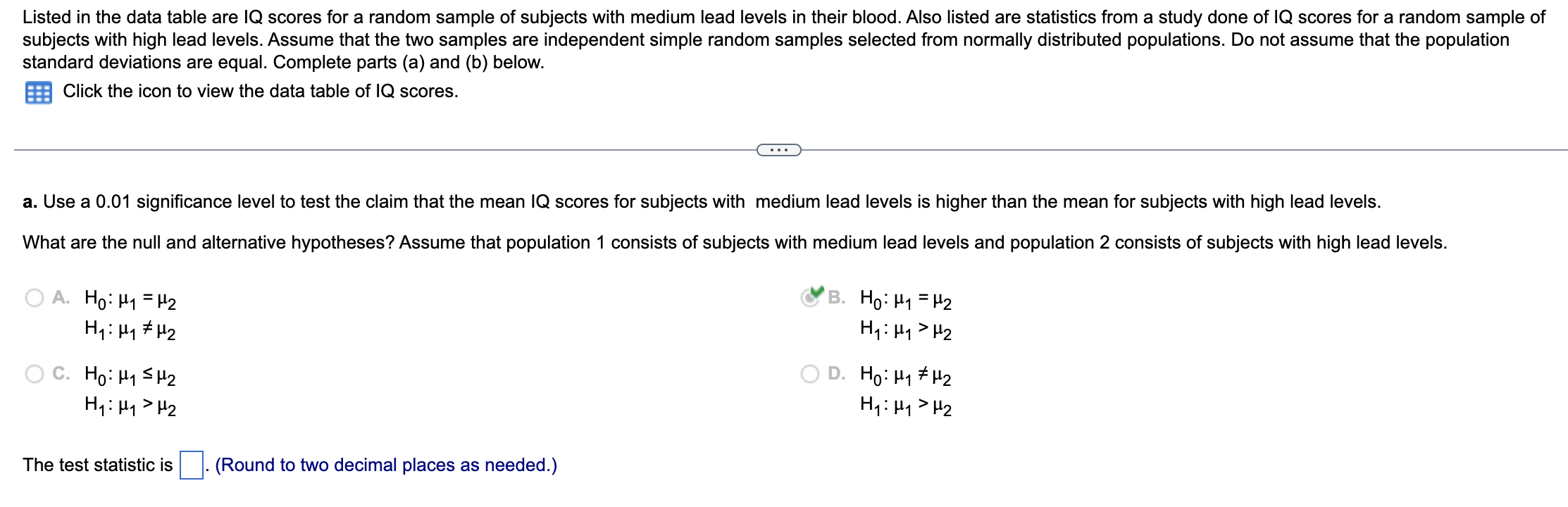 Solved A study was done on proctored and nonproctored tests. | Chegg.com