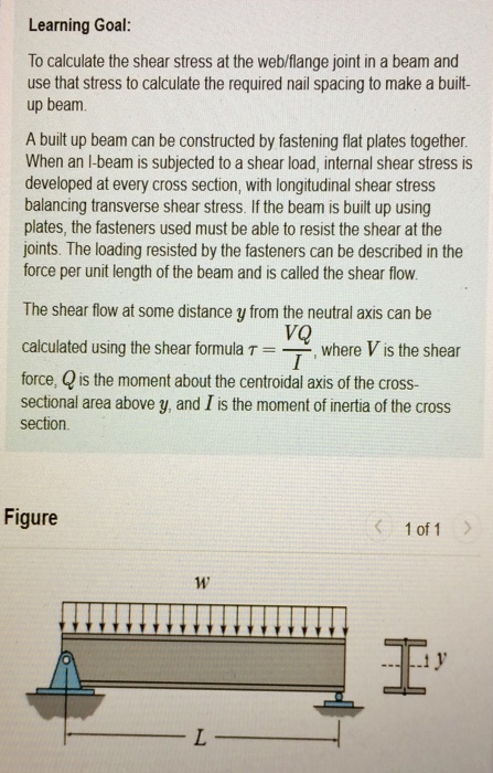 Solved Learning Goal: To calculate the shear stress at the | Chegg.com