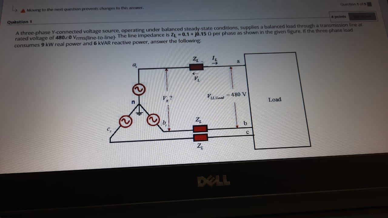 Solved A balanced three-phase source supplies power to a | Chegg.com