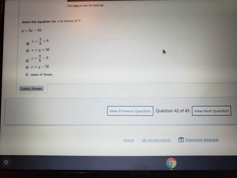 Solved Click here to view the Solve the equation for a in | Chegg.com