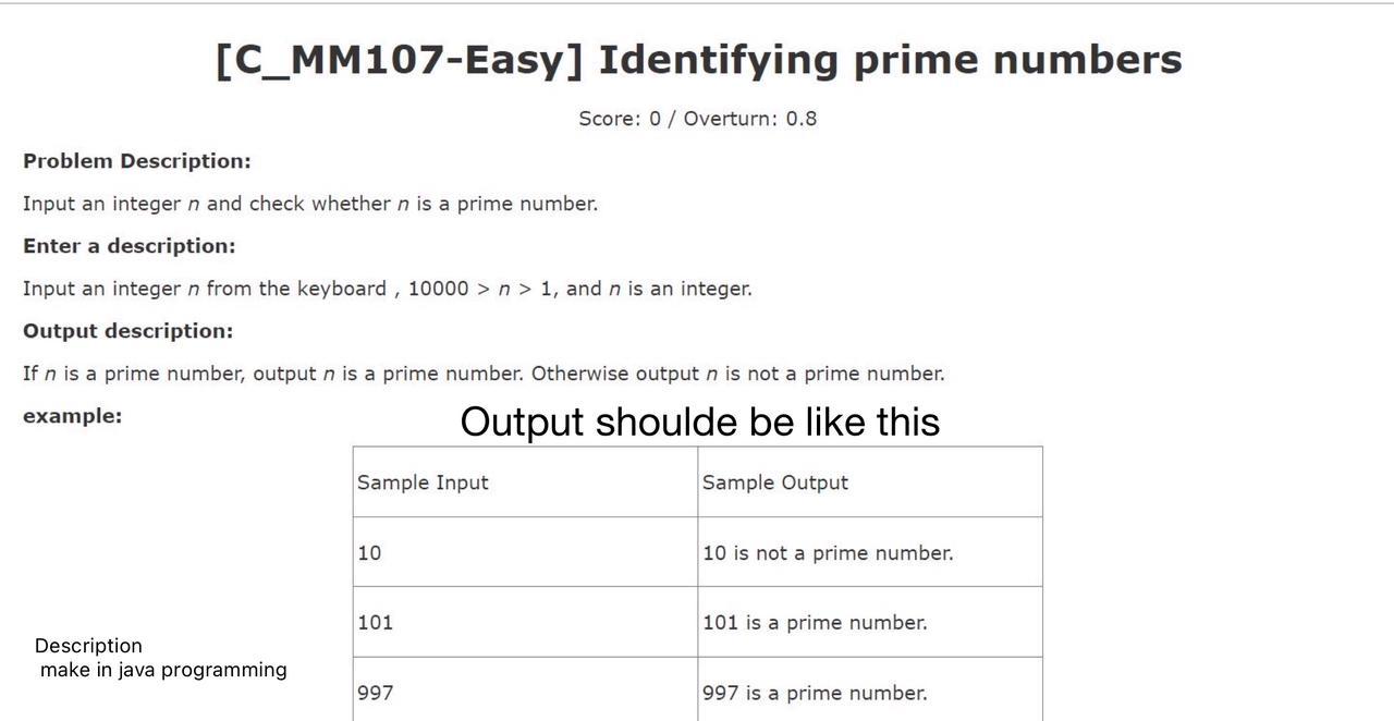 Solved [C_MM107-Easy] Identifying prime numbers Score: 0 / | Chegg.com