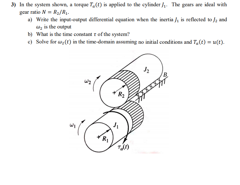 3) In The System Shown, A Torque Ta(t) Is Applied To 