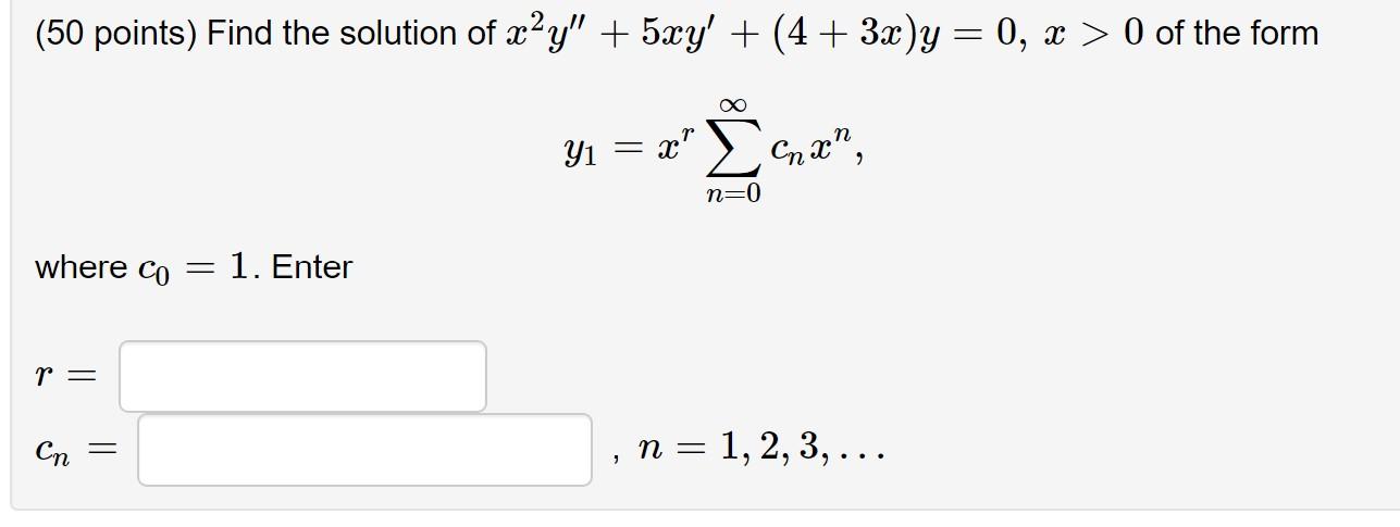 Solved 50 Points Find The Solution Of