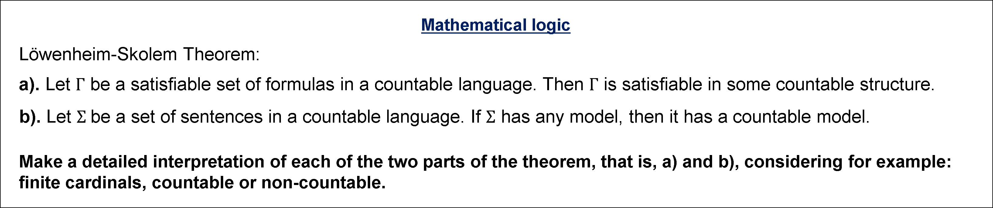 Solved Mathematical Logic | Chegg.com