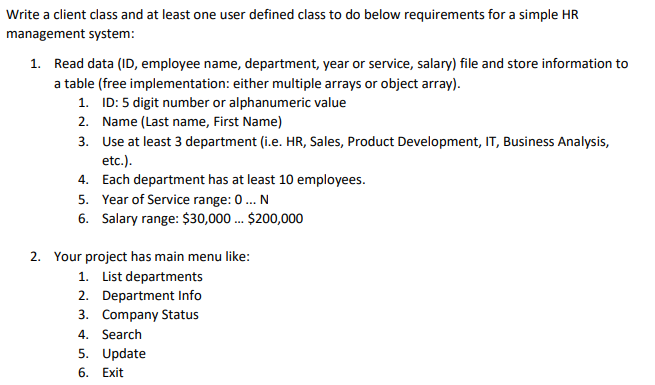 Solved Write a client class and at least one user defined | Chegg.com