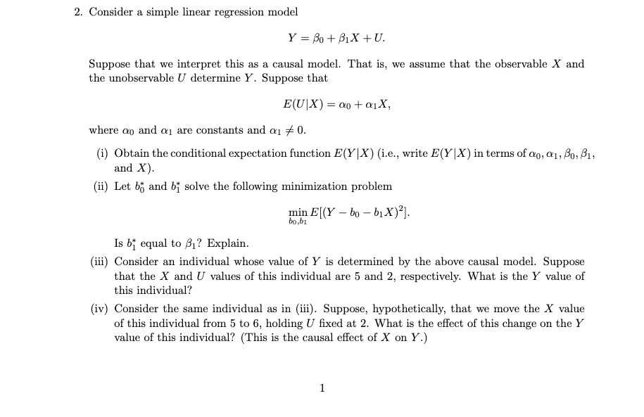 Solved 2 Consider A Simple Linear Regression Model 5898