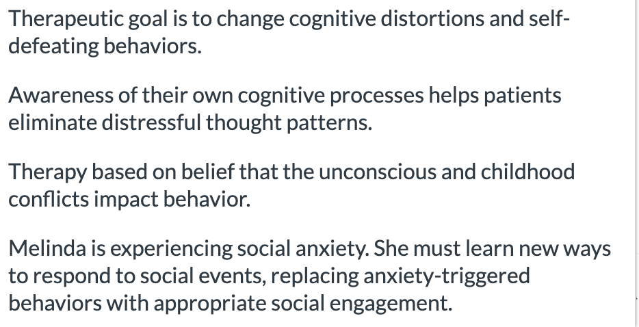 examples of cognitive changes