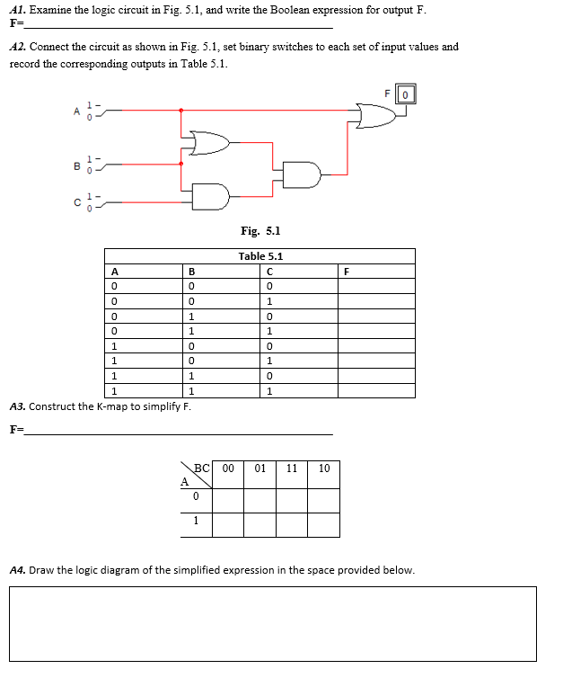 Solved 41. Examine the logic circuit in Fig. 5.1, and write | Chegg.com