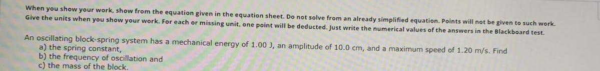 Solved When you show your work, show from the equation given | Chegg.com
