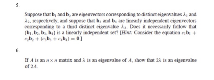 Solved Suppose That B, And B, Are Eigenvectors Corresponding | Chegg.com