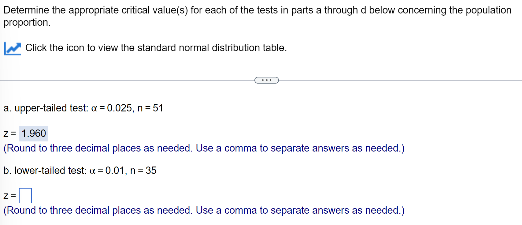 Solved What is the critical value for the lower tailed test | Chegg.com