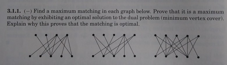 Solved 3.1.1. (-) Find a maximum matching in each graph | Chegg.com