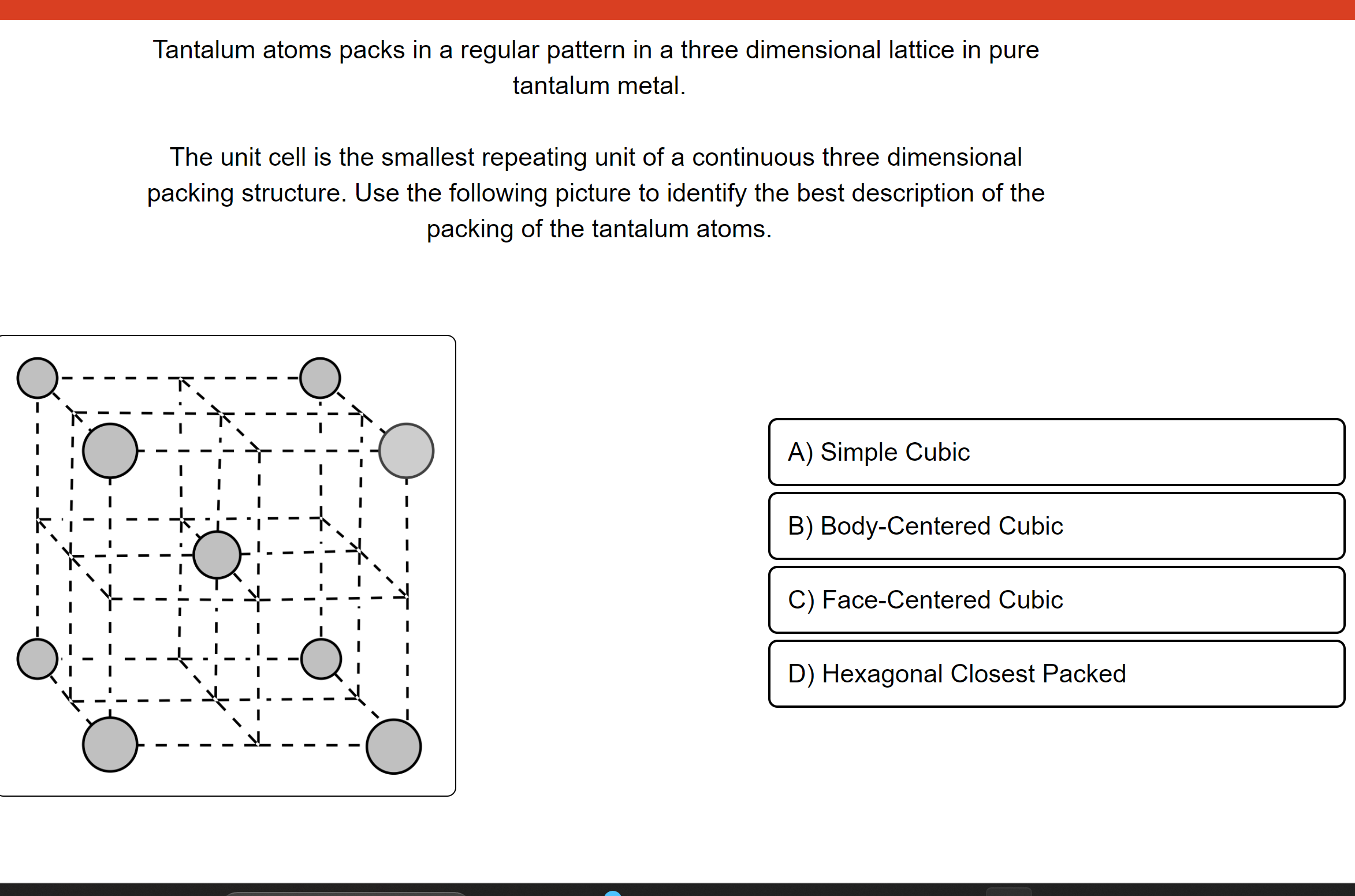 Solved Tantalum atoms packs in a regular pattern in a three | Chegg.com