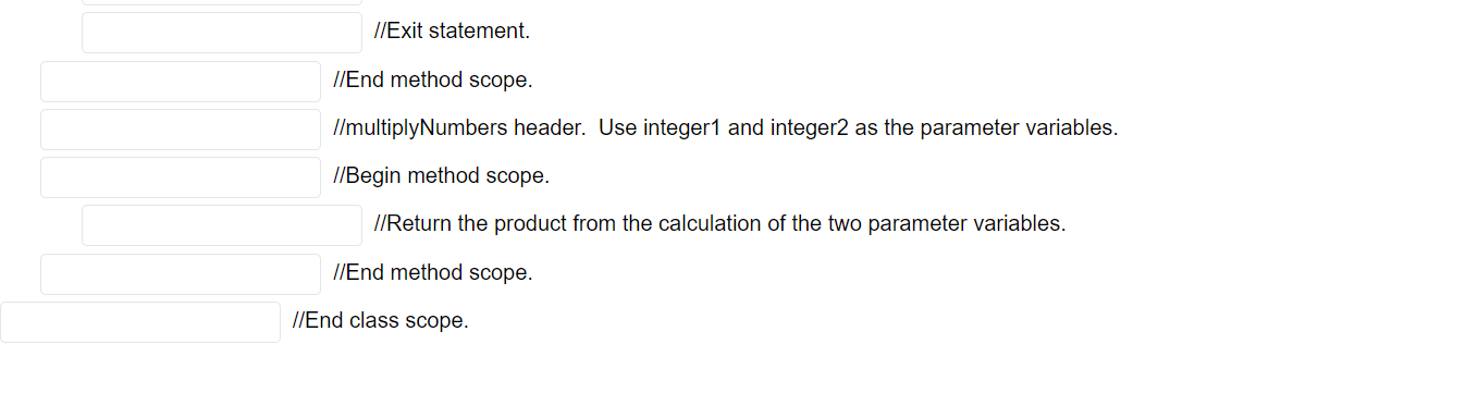 Solved Instructions: Code a method called multiplyNumbers() | Chegg.com