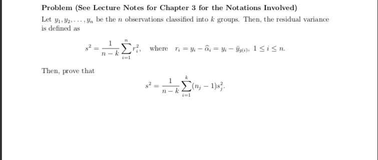 Solved Let y1, y2, ........, yn be the n observations | Chegg.com