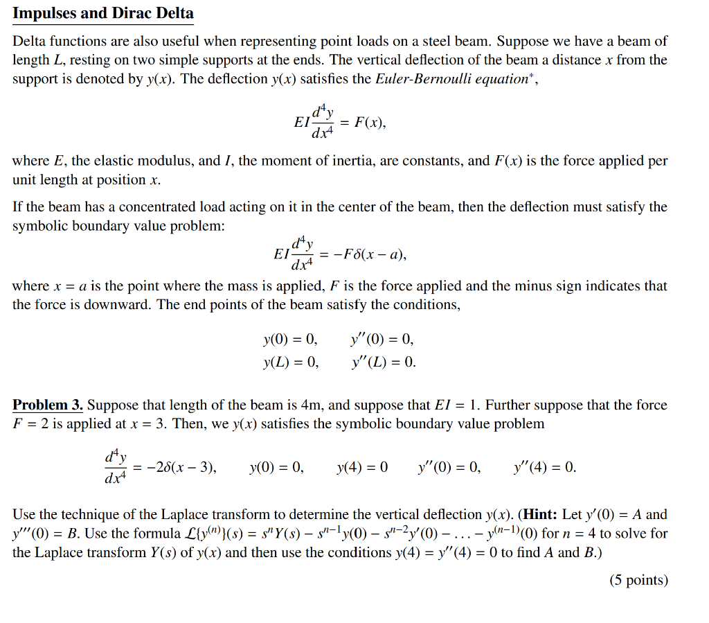 Solved Impulses And Dirac Delta Delta Functions Are Also Chegg Com