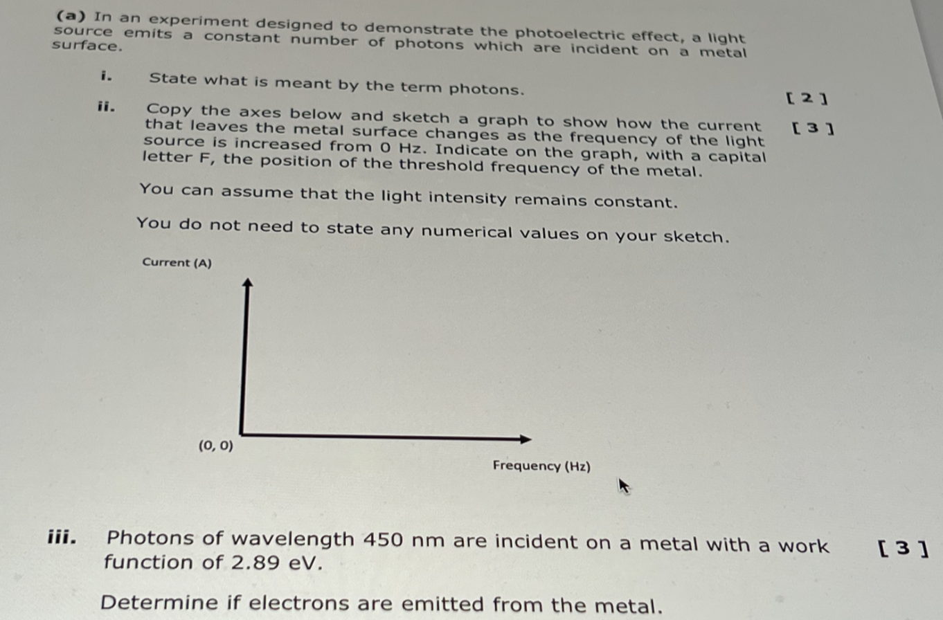 Solved (a) In an experiment designed to demonstrate the | Chegg.com