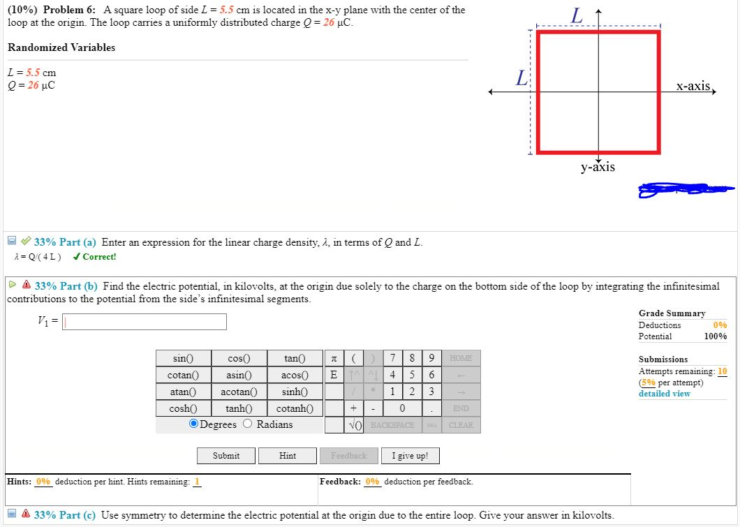 Solved 10 Problem 6 A Square Loop Of Side L 5 5 Cm Chegg Com