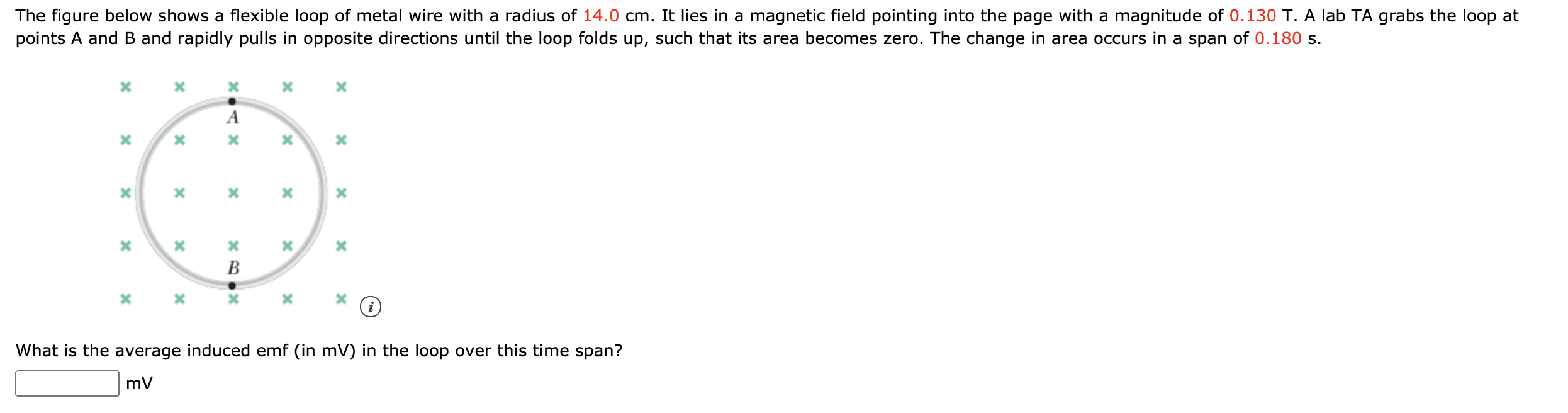 Solved The figure below shows a flexible loop of metal wire | Chegg.com