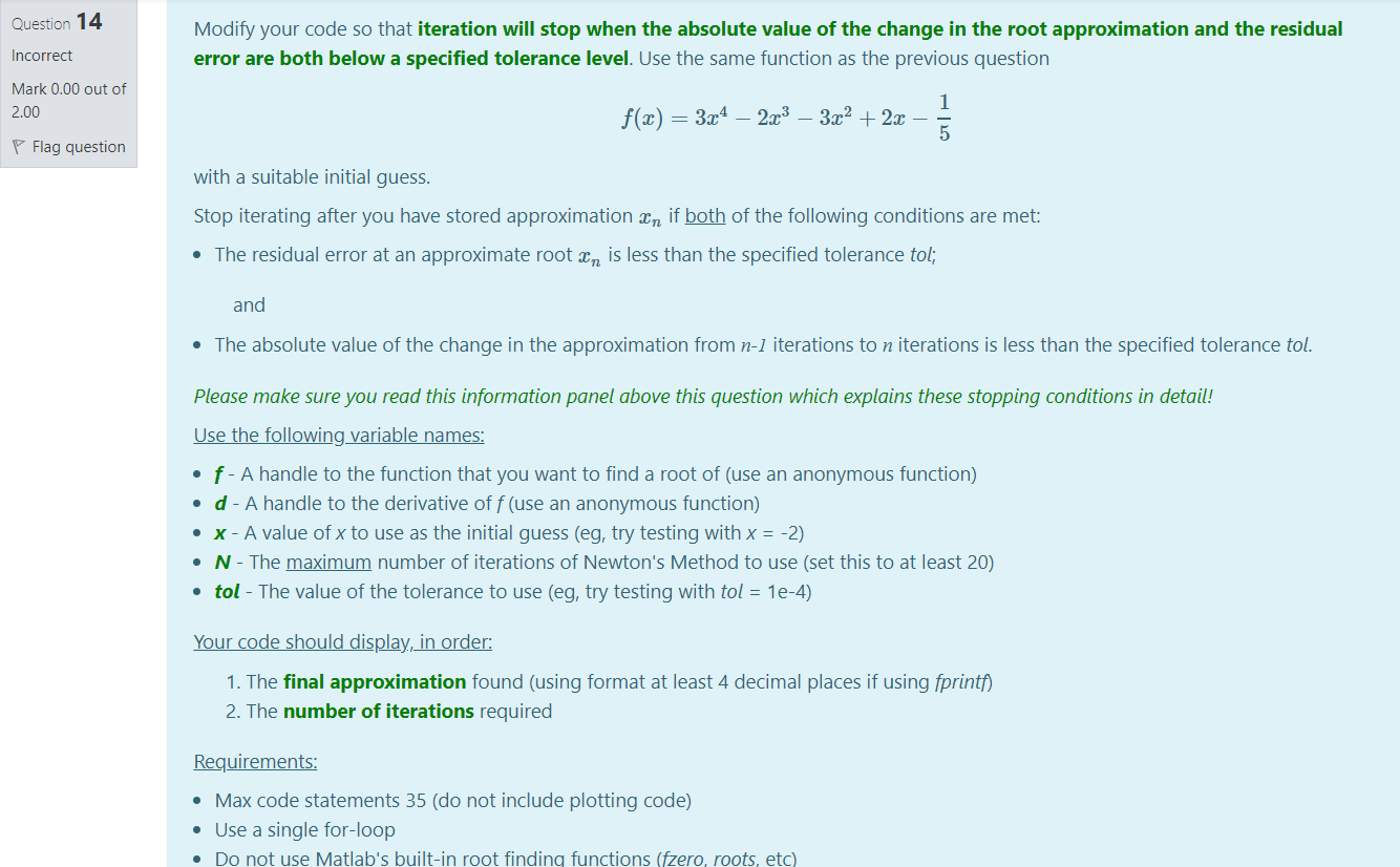 Solved Question 14 Modify your code so that iteration will | Chegg.com
