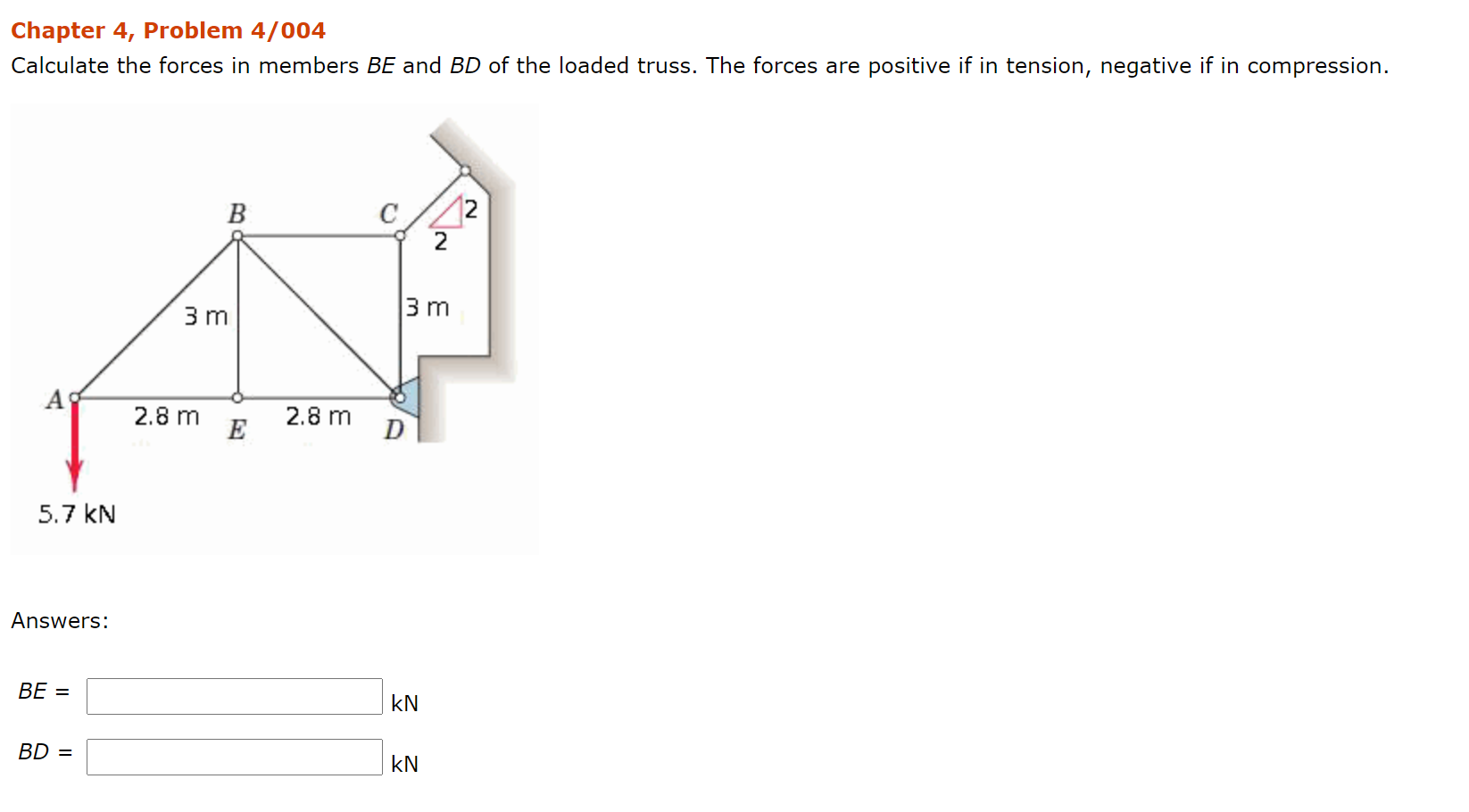 Solved Chapter 4, Problem 4/004 Calculate The Forces In | Chegg.com