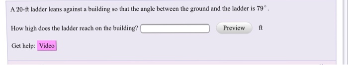 Solved A 20-ft Ladder Leans Against A Building So That The | Chegg.com
