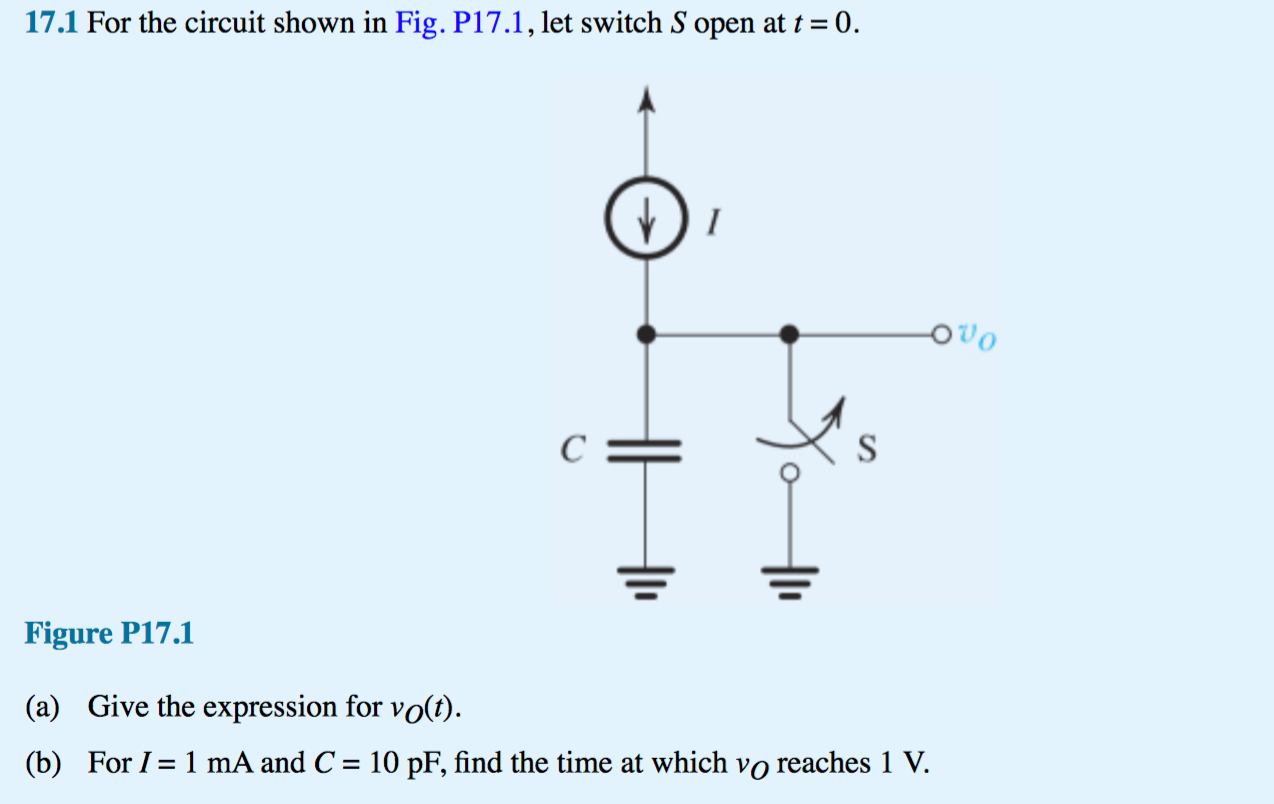Solved 17.1 For the circuit shown in Fig. P17.1, let switch