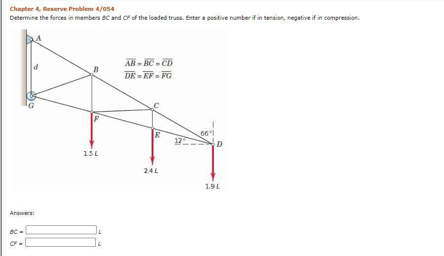 Solved Chapter 4, Reserve Problem 4/054 Determine the forces | Chegg.com