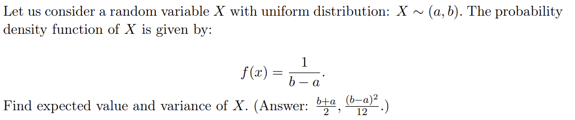 Solved Let us consider a random variable X with uniform | Chegg.com