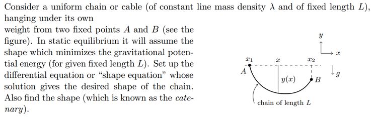Solved Consider a uniform chain or cable (of constant line | Chegg.com