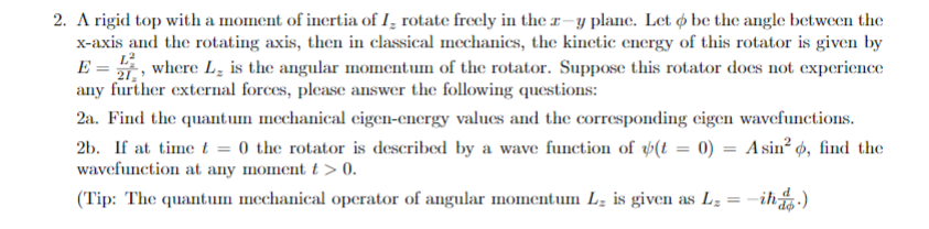 Solved 2. A Rigid Top With A Moment Of Inertia Of I, Rotate 