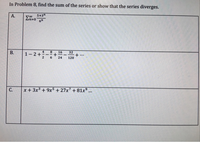 Solved Find the sum of the series or show that the series | Chegg.com