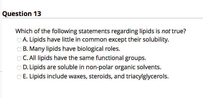 Solved Question 13 Which of the following statements | Chegg.com