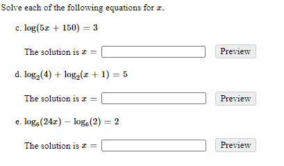 Solved Solve each of the following equations for I. c. | Chegg.com
