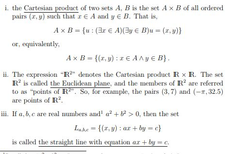 I. The Cartesian Product Of Two Sets A, B Is The Set | Chegg.com