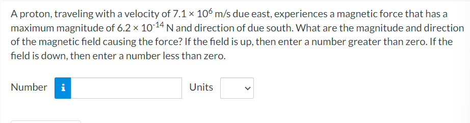 Solved A Proton Traveling With A Velocity Of 71×106 Ms 2135