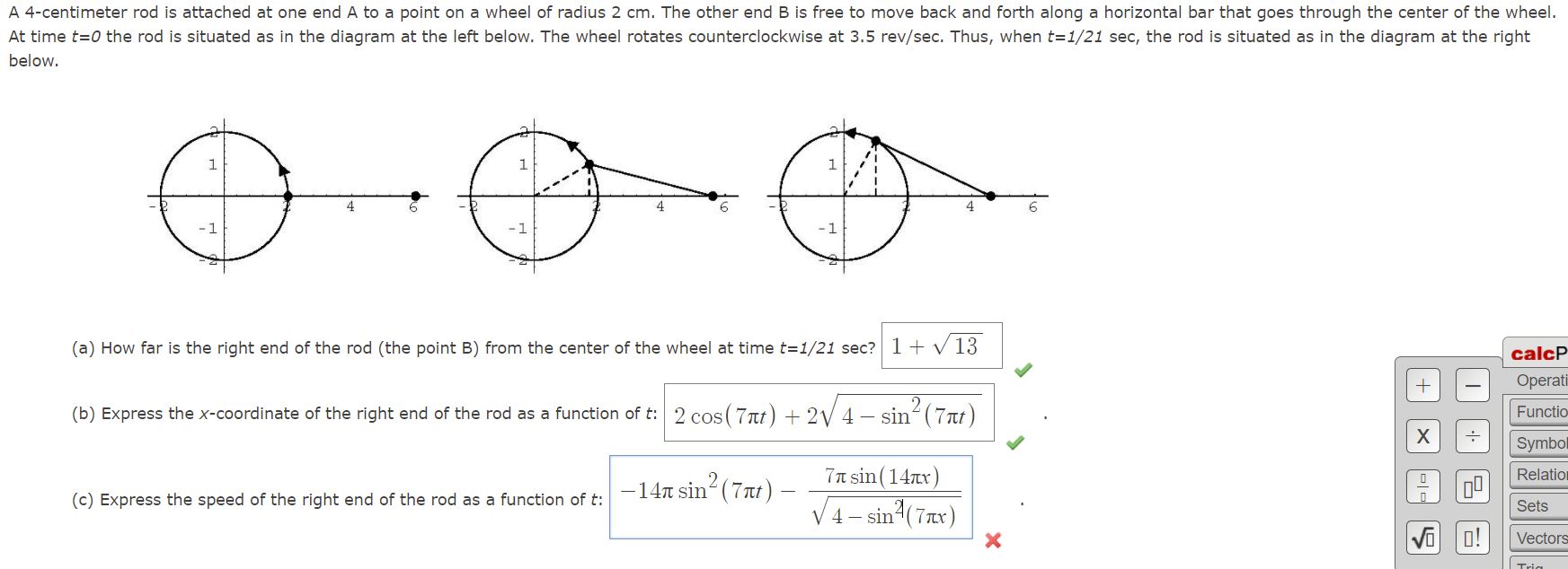 Solved A 4centimeter rod is attached at one end A to a
