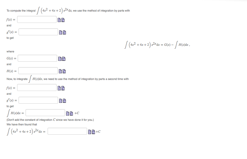 integration of e x 2 4