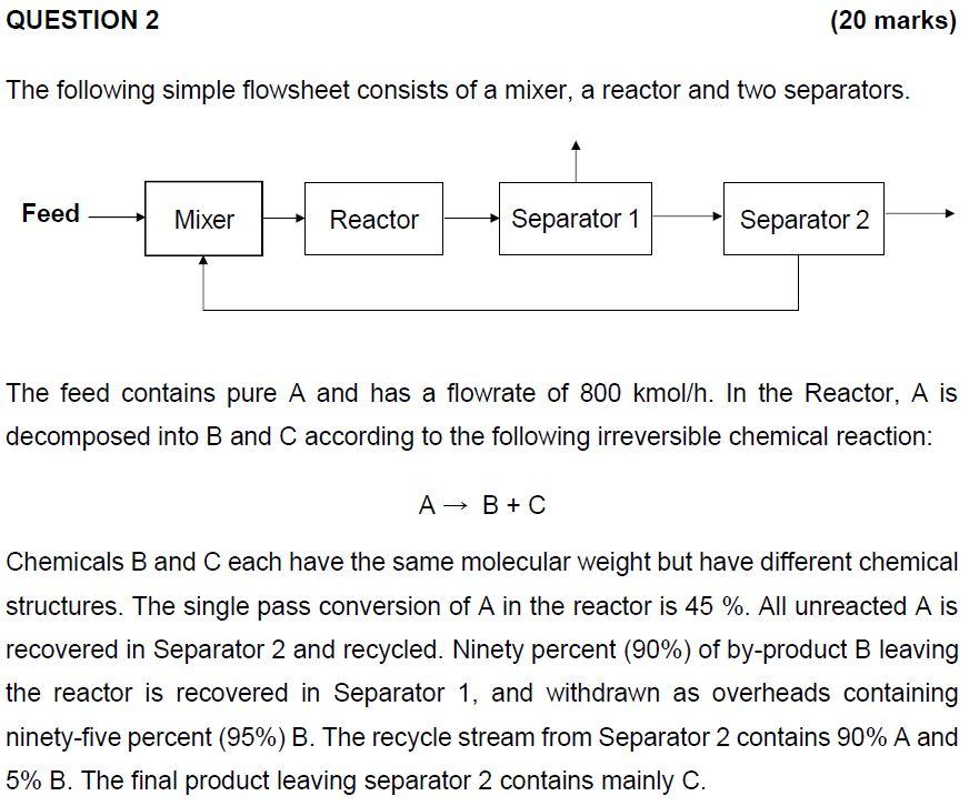 Chemical Engineering Problem! (Simulation and | Chegg.com