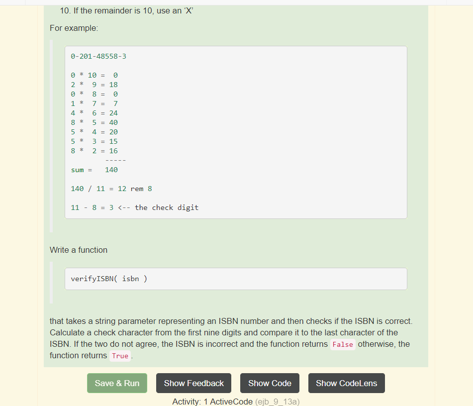 Solved An International Standard Book Number (ISBN) is a | Chegg.com