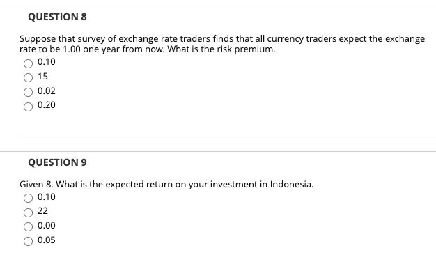 Solved QUESTION 8 Suppose That Survey Of Exchange Rate | Chegg.com