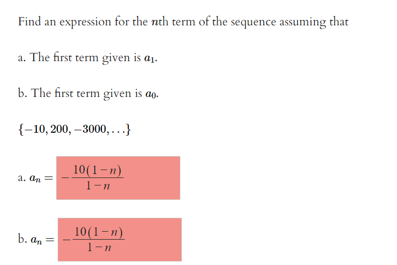 Solved Find an expression for the nth term of the sequence | Chegg.com