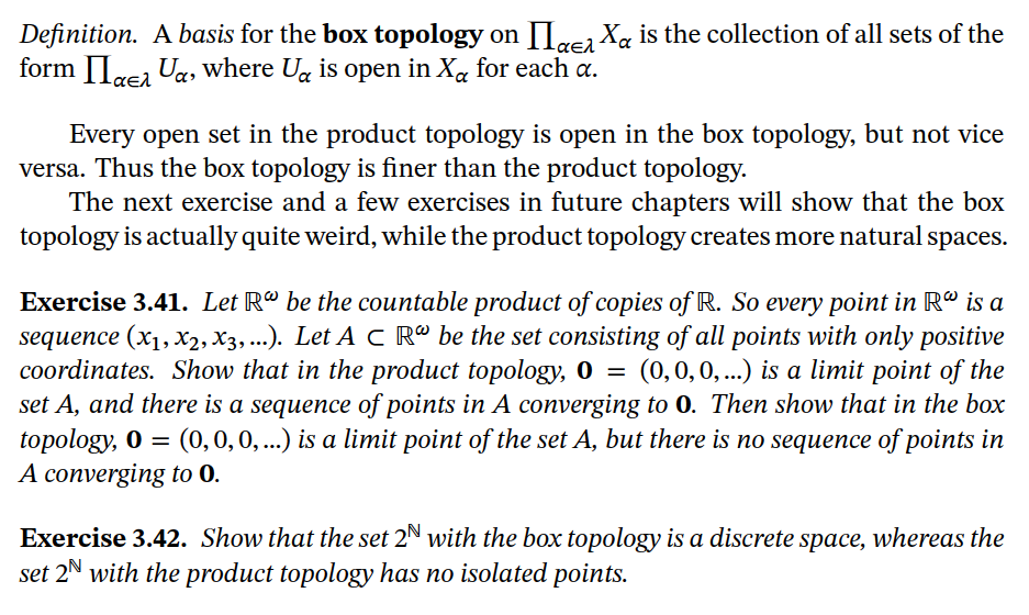 Solved Definition. A basis for the box topology on IIac? Xa