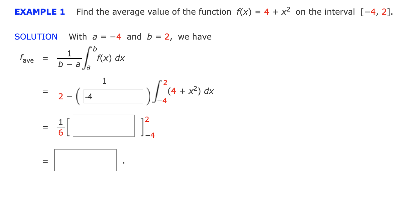 Solved EXAMPLE 1 Find The Average Value Of The Function | Chegg.com