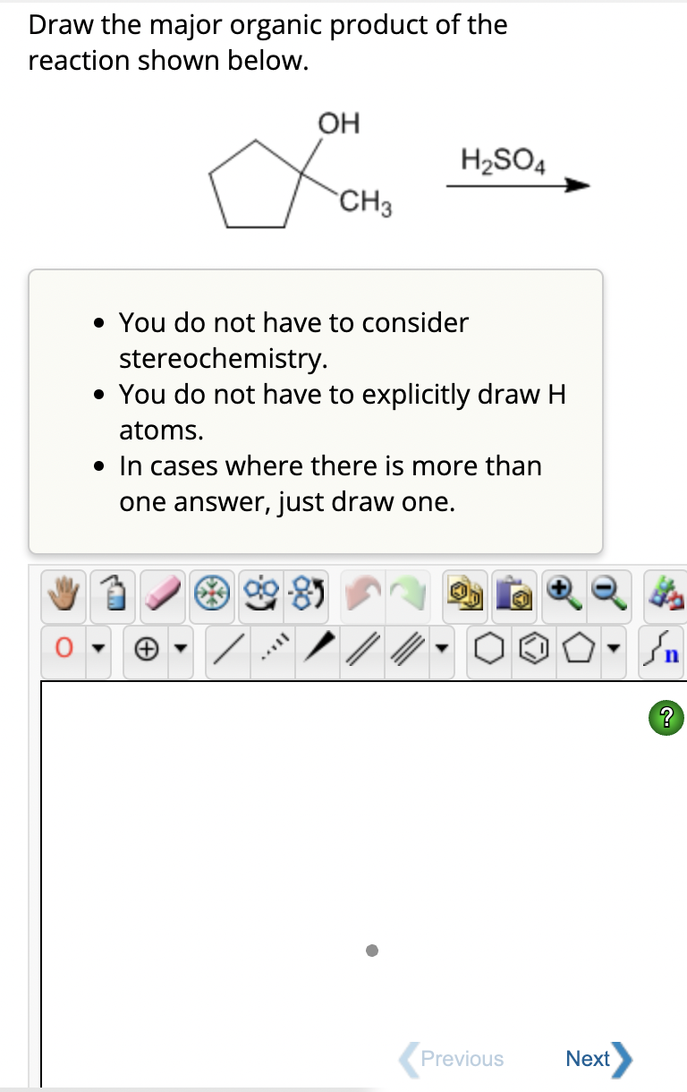 Solved Draw the major organic product of the reaction shown