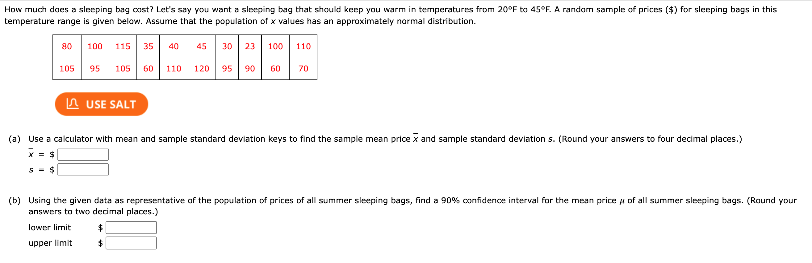 Solved How much does a sleeping bag cost? Let's say you want